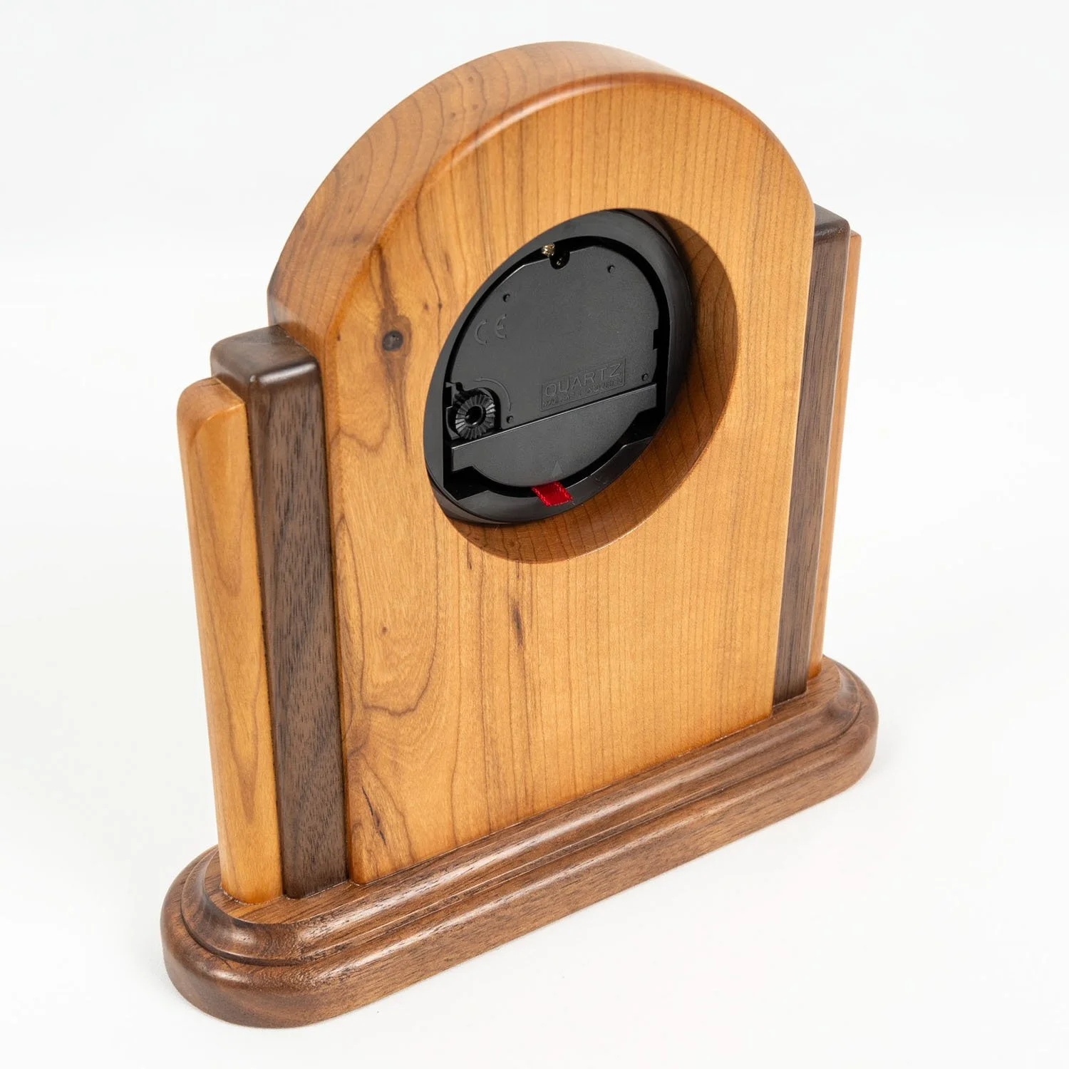 Handcrafted Cherry and Walnut Art Deco Clock | Elegant & Canadian